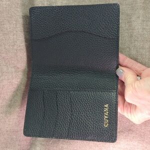 Cuyana Black Pebbled Leather Passport Holder